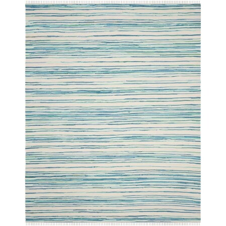 Safavieh Rag Rug Large Rectangle Area Rug Ivory & Green - 8 x 10 ft. RAR126D-8